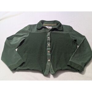 St. John Sport by Marie Dark Green Military Style Jacket w/Gold Buttons Sz Small